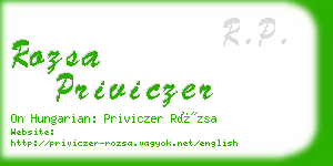 rozsa priviczer business card